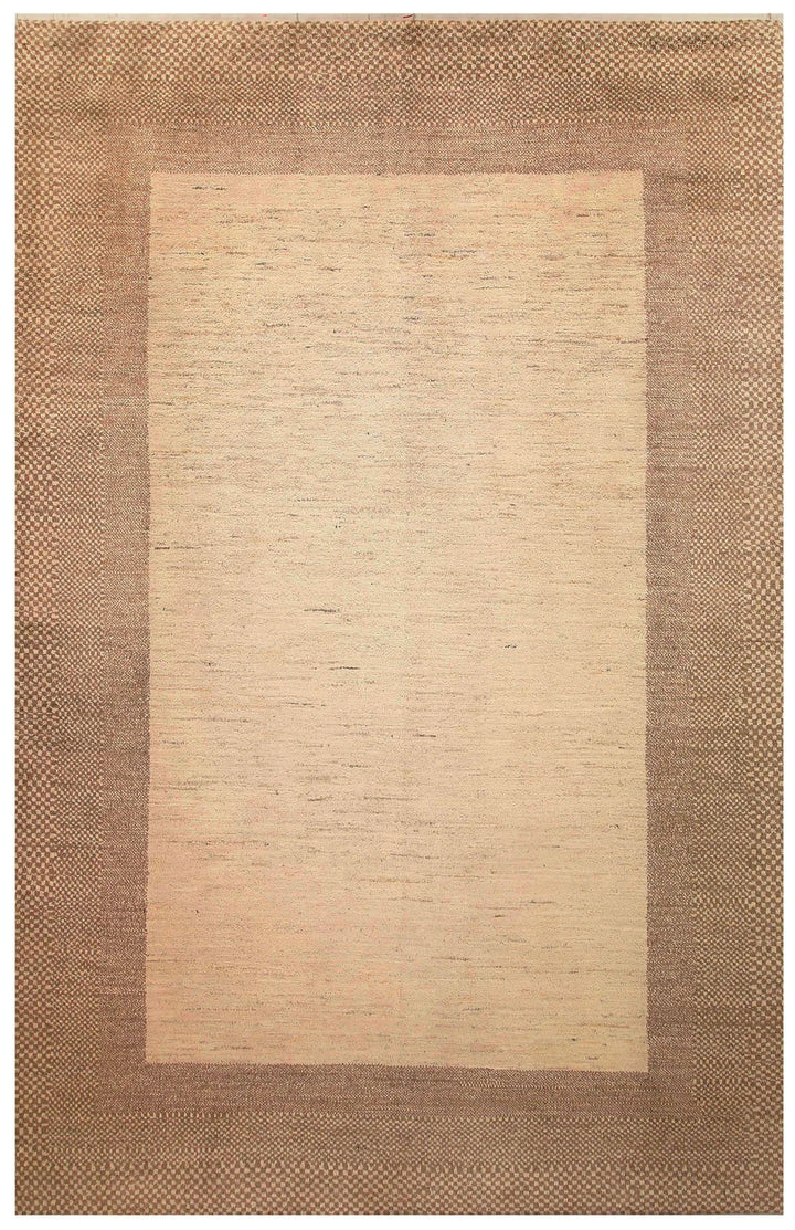 Brown Pakistani Gabbeh Rug 5' 7" x 7' 11" Hand-Knotted | No. QA12403