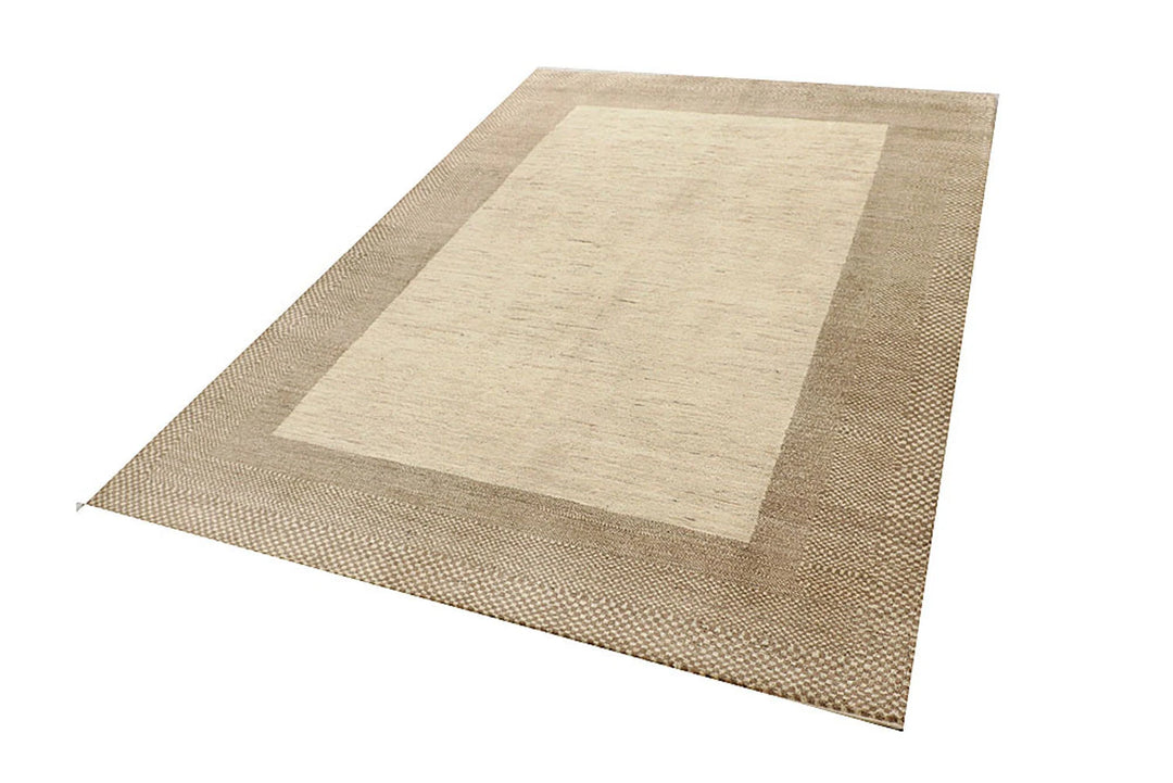 Brown Pakistani Gabbeh Rug 5' 7" x 7' 11" Hand-Knotted | No. QA12403