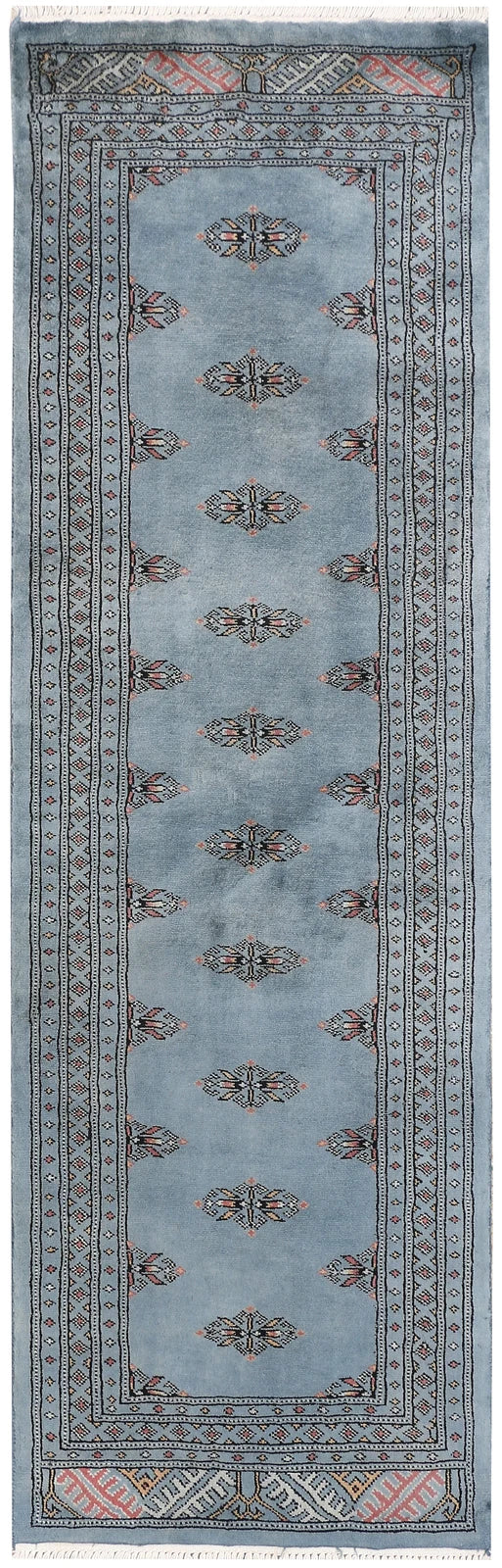 Light Slate Grey Pakistani Butterfly Rug 2' x 6'5" Hand-Knotted | No. QA12602