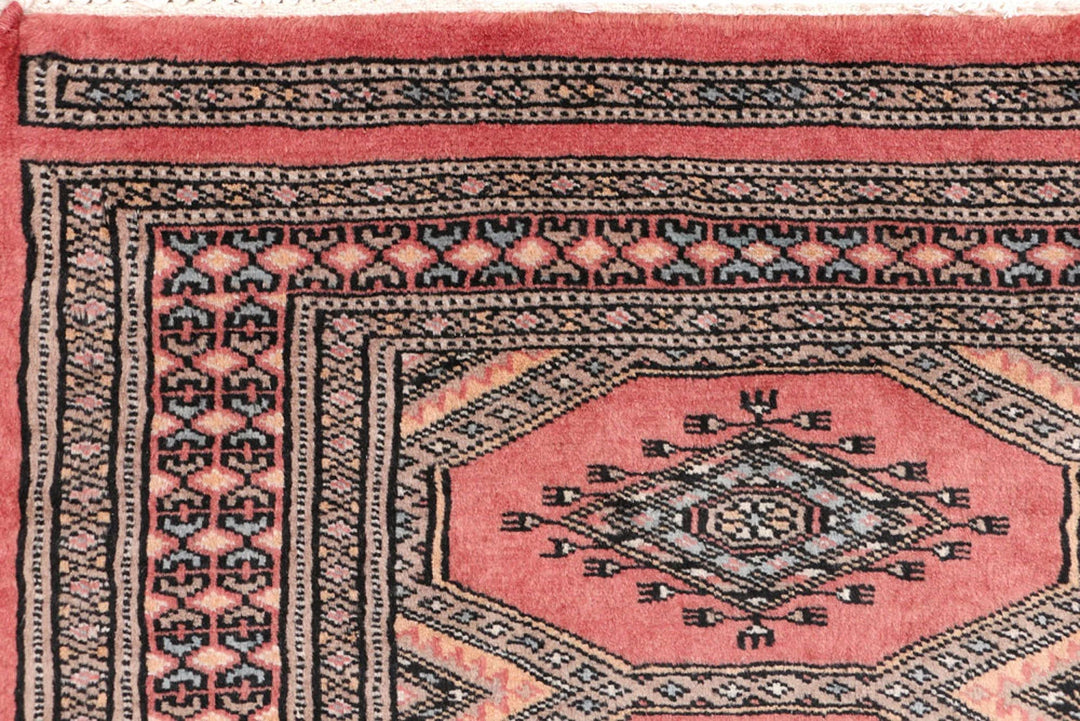 Dark Salmon Pakistani Jaldar Rug 2' 1" x 5' 10" Hand-Knotted | No. QA12795