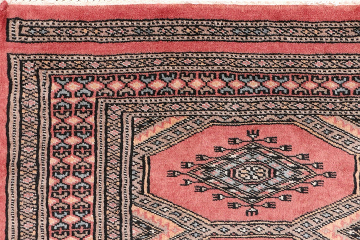 Dark Salmon Pakistani Jaldar Rug 2' 1" x 5' 10" Hand-Knotted | No. QA12795