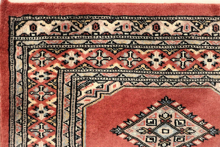 Coral Pakistani Jaldar Runner Rug 2' 7" x 10' Hand-Knotted | No. QA12904