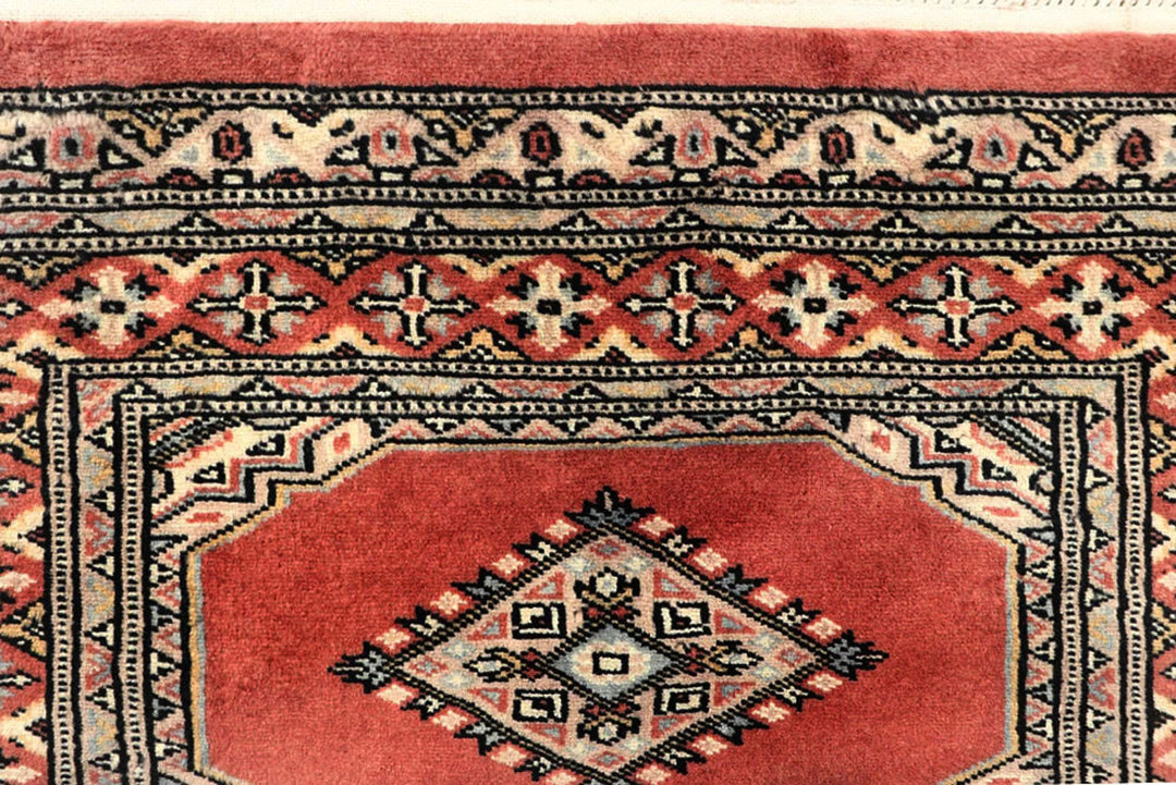 Coral Pakistani Jaldar Runner Rug 2' 7" x 10' Hand-Knotted | No. QA12904