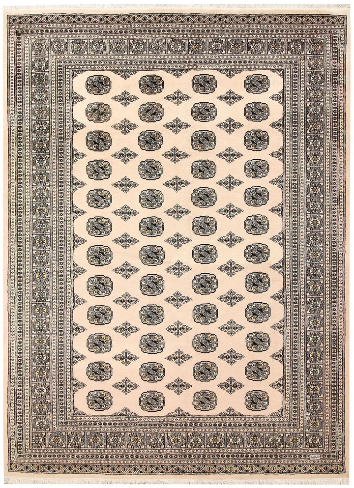 Brown Pakistani Bokhara Rug 6' 7" x 8' 10" Hand-Knotted | No. QA13022