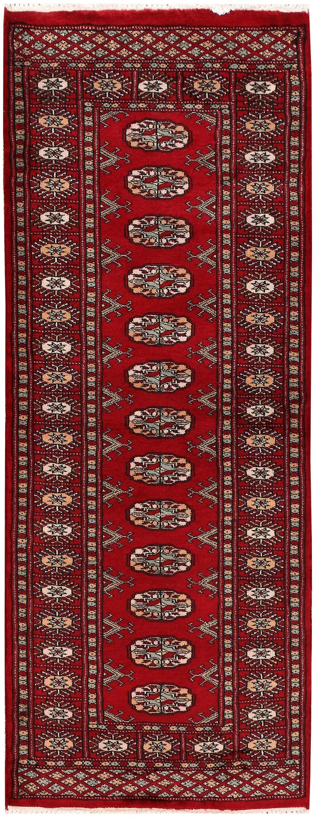 Dark Red Pakistani Bokhara Rug 2' 3" x 5' 9" Hand-Knotted | No. QA13075