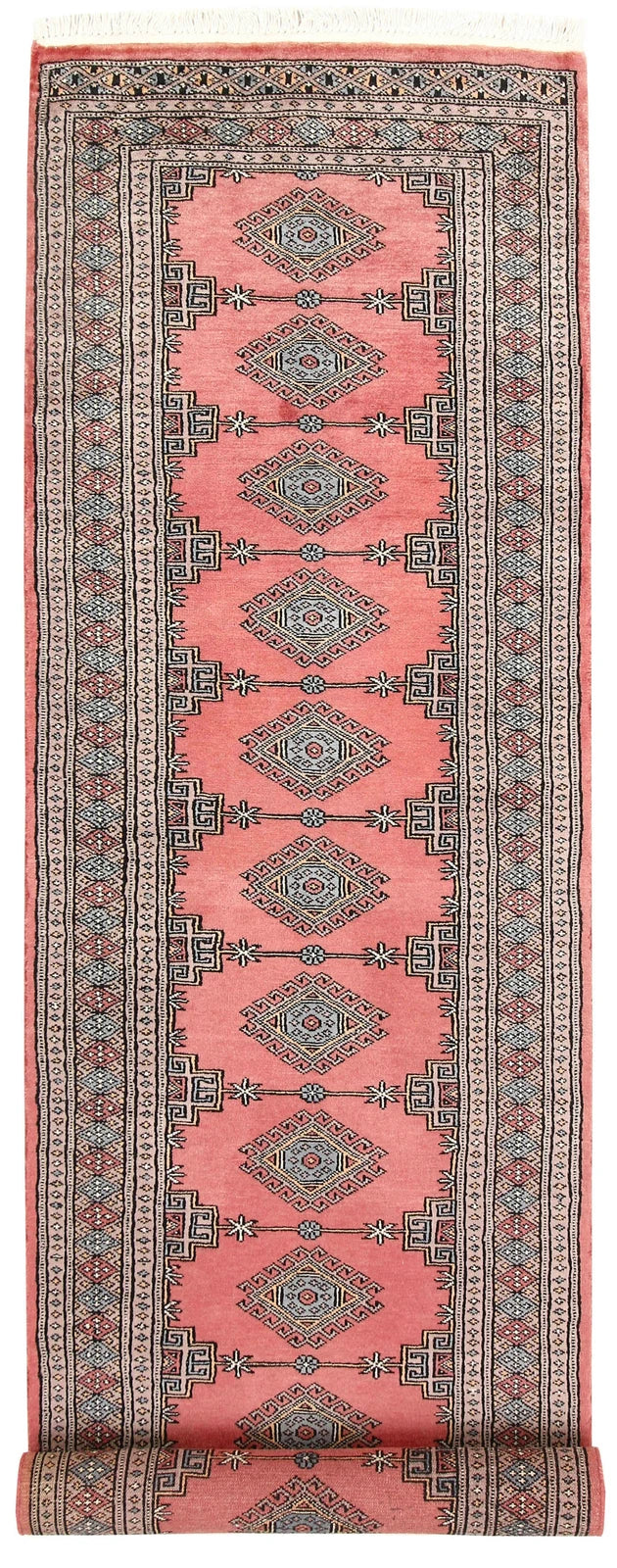Light Coral Pakistani Jaldar Rug 2' 5" x 8' 11" Hand-Knotted | No. QA13318