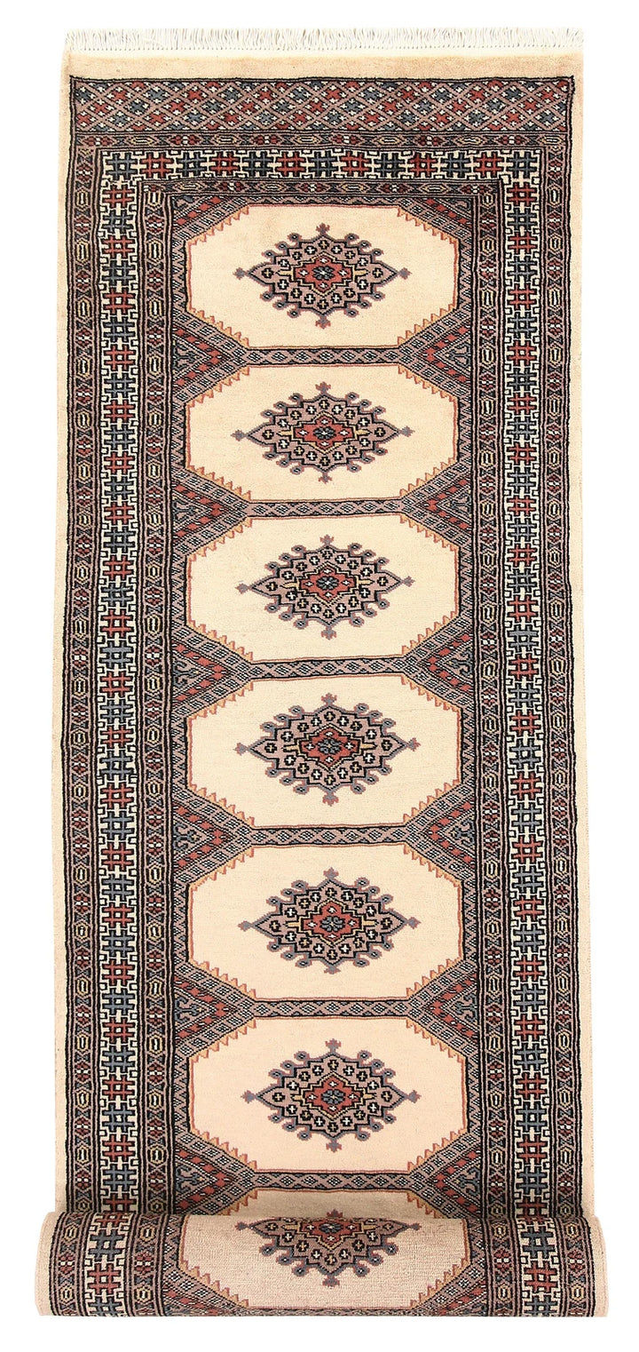 Wheat Pakistani Jaldar Runner Rug 2' 6" x 10' 2" Hand-Knotted | No. QA13335