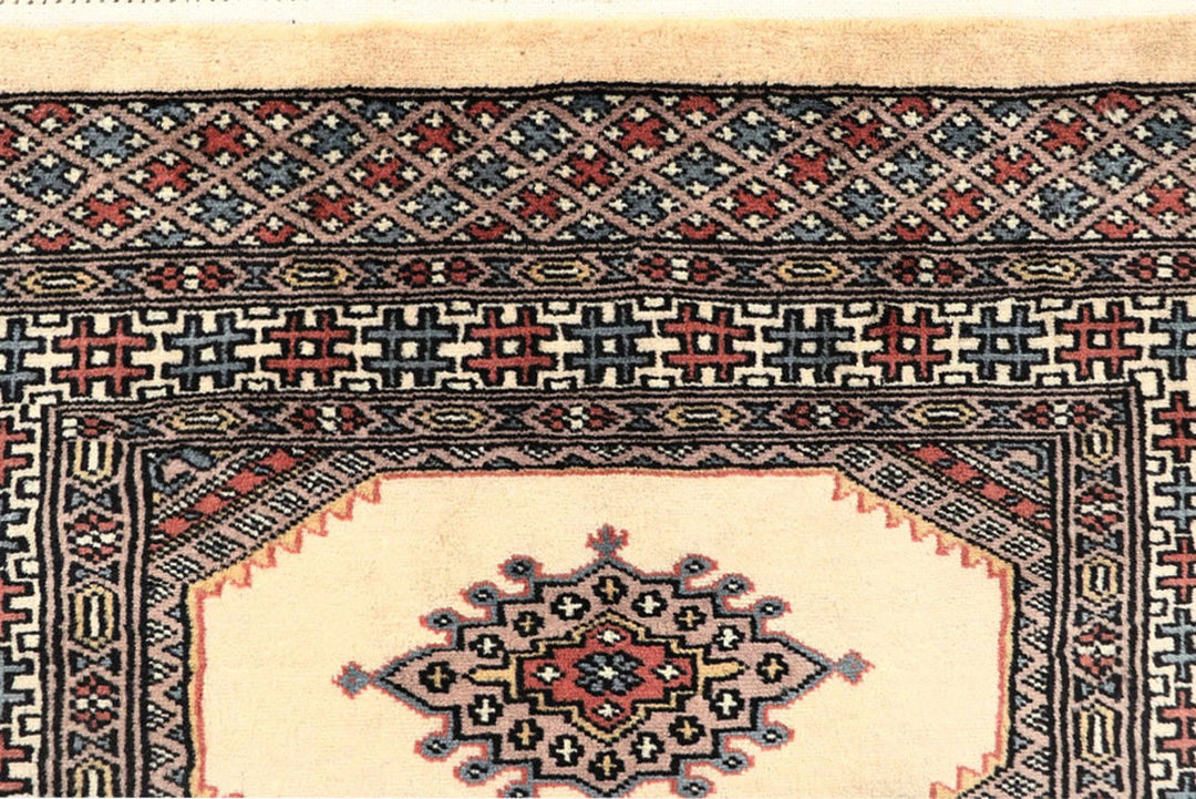 Wheat Pakistani Jaldar Runner Rug 2' 6" x 10' 2" Hand-Knotted | No. QA13335