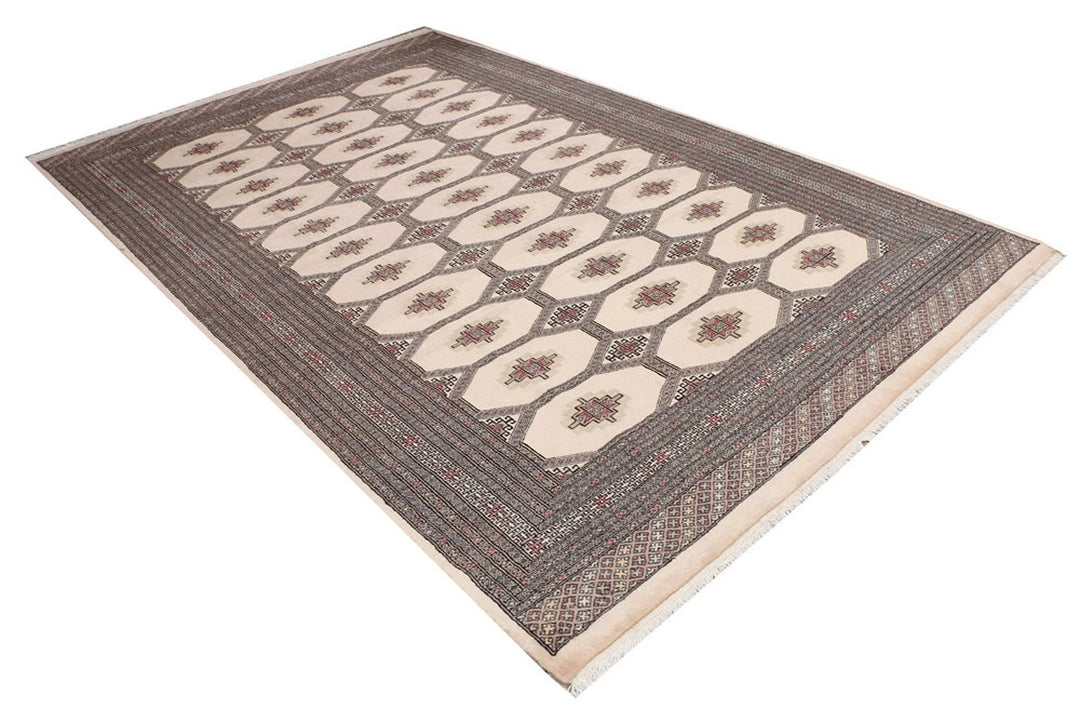 Wheat Pakistani Jaldar Rug 6' 7" x 10' 1" Hand-Knotted | No. QA13527