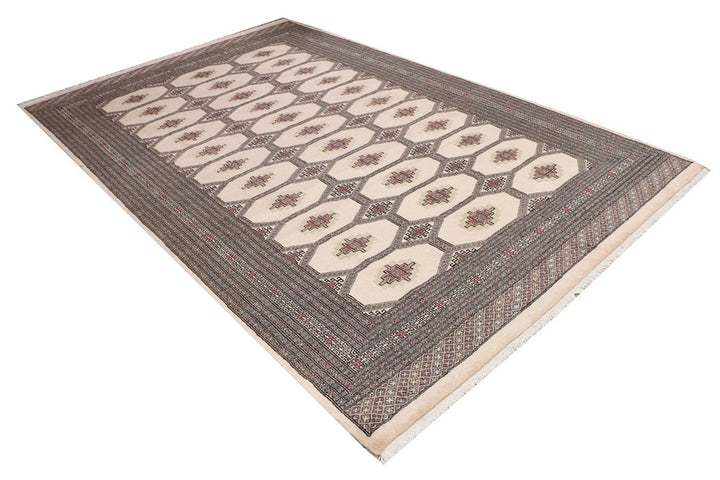 Wheat Pakistani Jaldar Rug 6' 7" x 10' 1" Hand-Knotted | No. QA13527