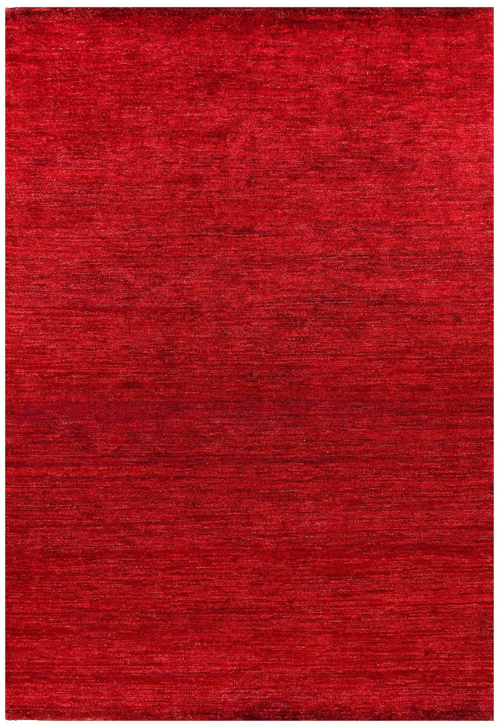 Red Pakistani Gabbeh Rug 5' 6" x 8' 1" Hand-Knotted | No. QA13556
