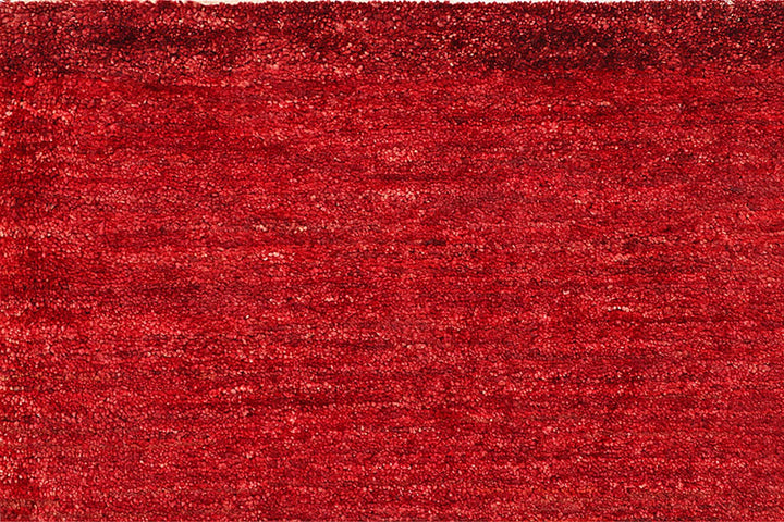 Red Pakistani Gabbeh Rug 5' 6" x 8' 1" Hand-Knotted | No. QA13556