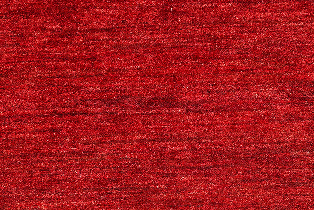 Red Pakistani Gabbeh Rug 5' 6" x 8' 1" Hand-Knotted | No. QA13556