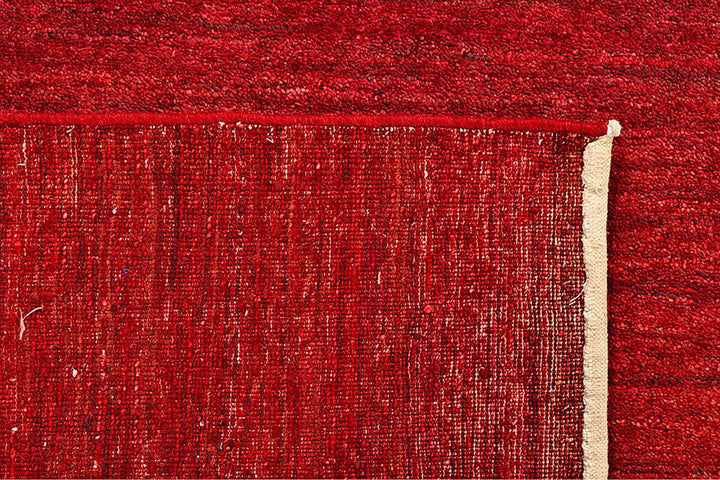 Red Pakistani Gabbeh Rug 5' 6" x 8' 1" Hand-Knotted | No. QA13556