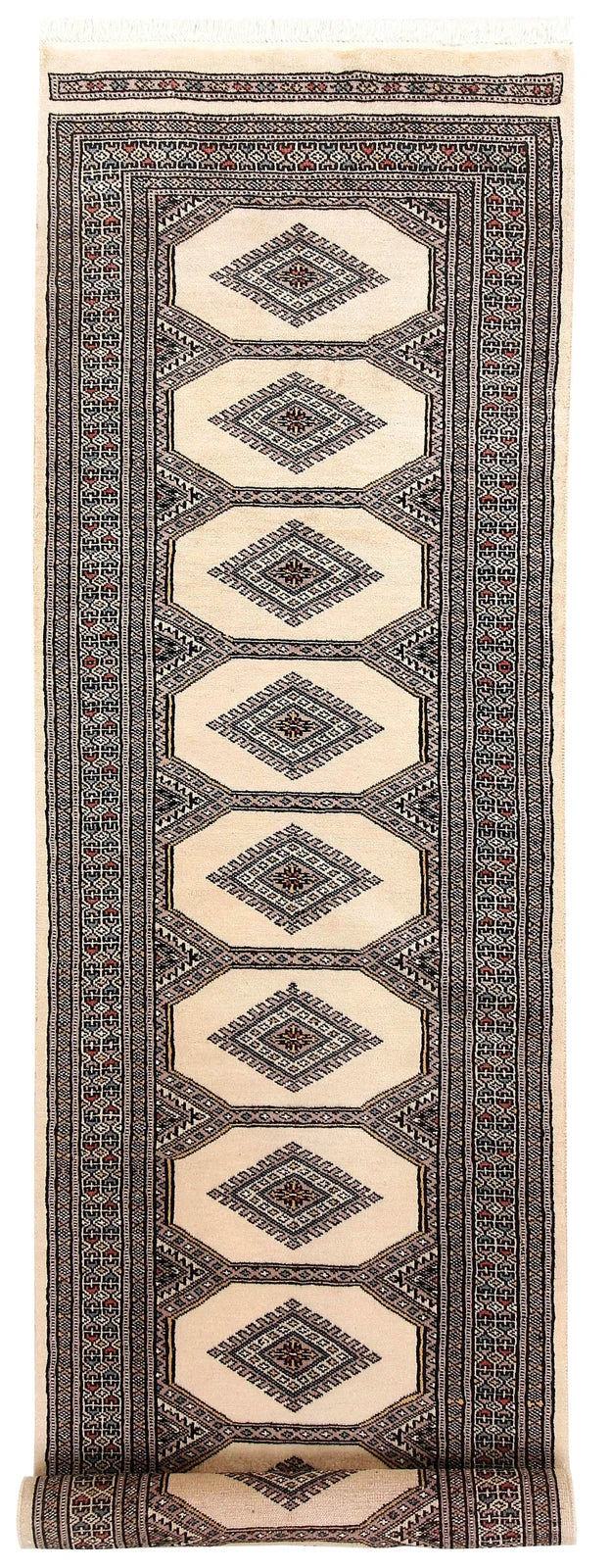 Brown Pakistani Jaldar Rug 2' 4" x 8' 10" Hand-Knotted | No. QA13582