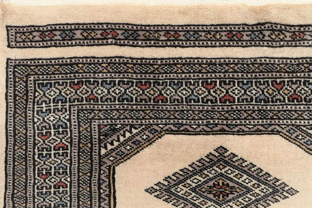 Brown Pakistani Jaldar Rug 2' 4" x 8' 10" Hand-Knotted | No. QA13582