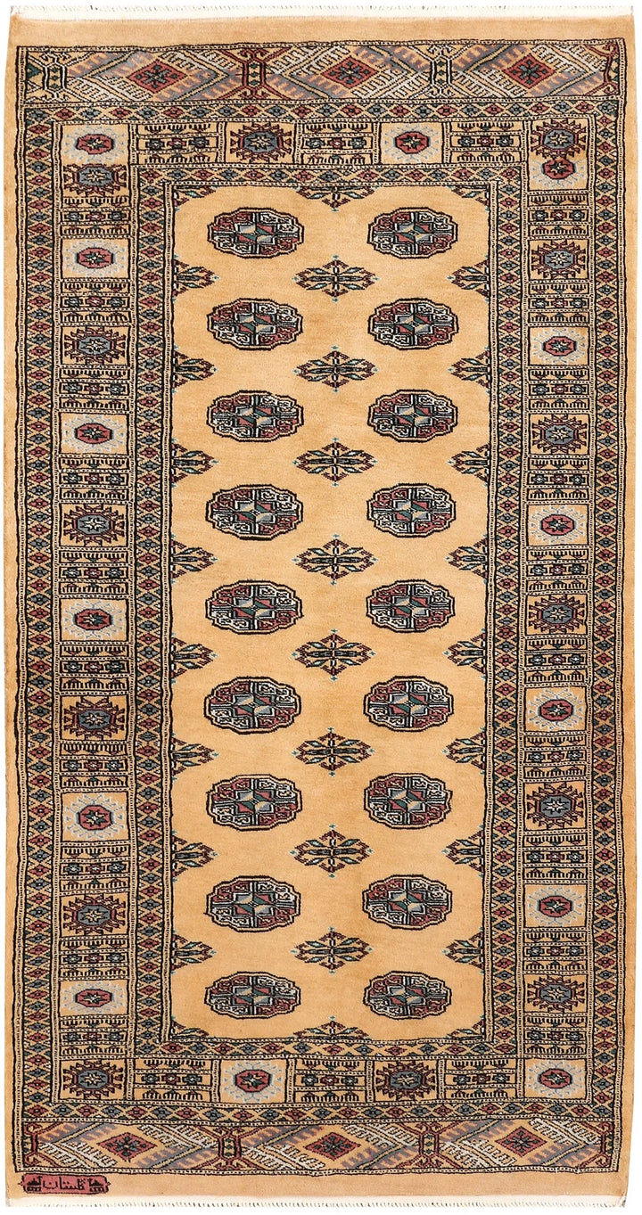 Moccasin Pakistani Bokhara Rug 3' 1" x 5' 10" Hand-Knotted | No. QA13598
