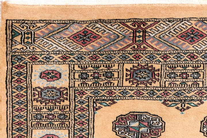 Moccasin Pakistani Bokhara Rug 3' 1" x 5' 10" Hand-Knotted | No. QA13598