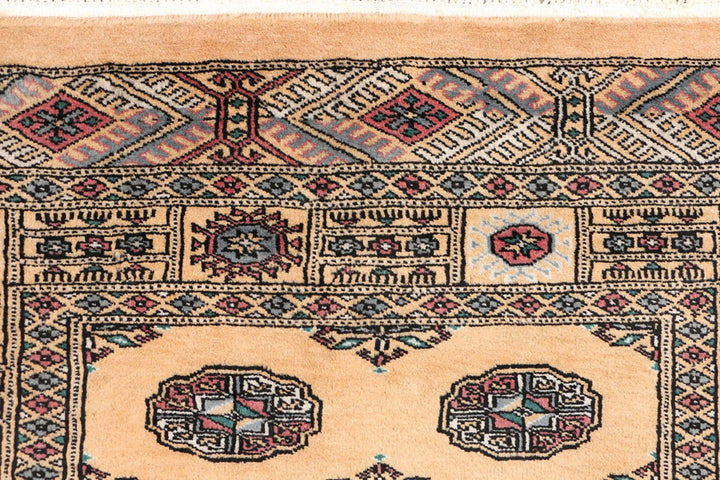Moccasin Pakistani Bokhara Rug 3' 1" x 5' 10" Hand-Knotted | No. QA13598