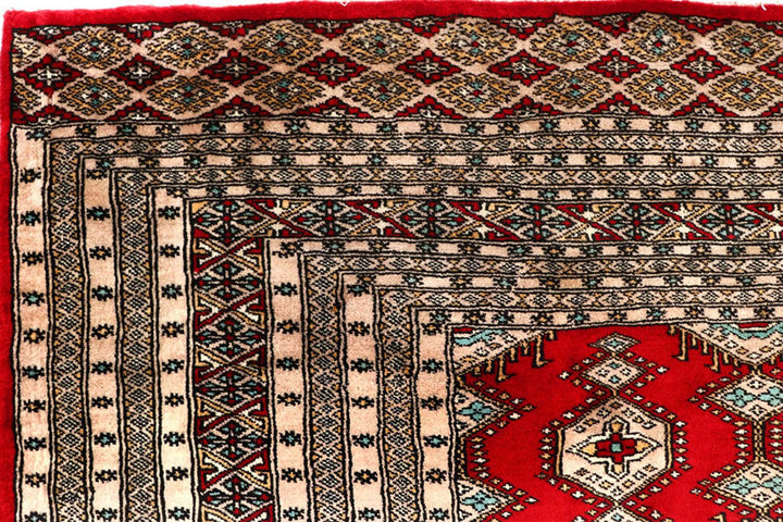 Red Pakistani Jaldar Rug 8' 1" x 11' 1" Hand-Knotted | No. QA13664
