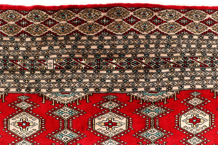 Red Pakistani Jaldar Rug 8' 1" x 11' 1" Hand-Knotted | No. QA13664