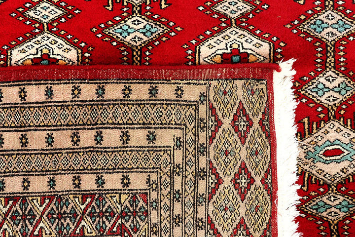 Red Pakistani Jaldar Rug 8' 1" x 11' 1" Hand-Knotted | No. QA13664