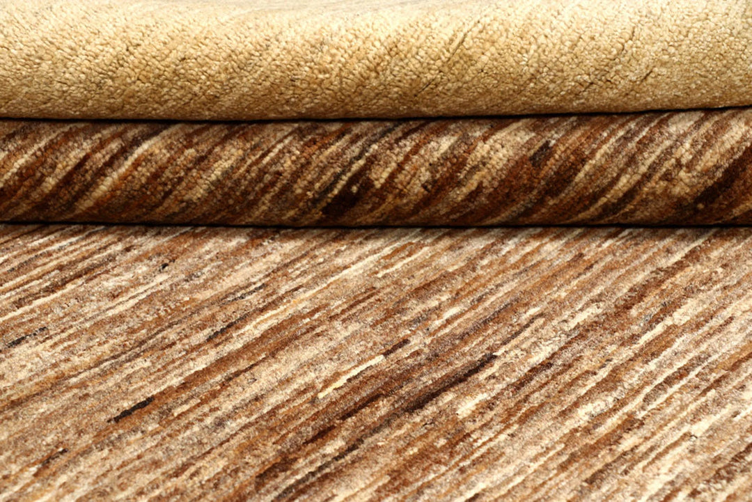 Sienna Brown Pakistani Gabbeh Rug 6' x 9' 1" Hand-Knotted | No. QA13710