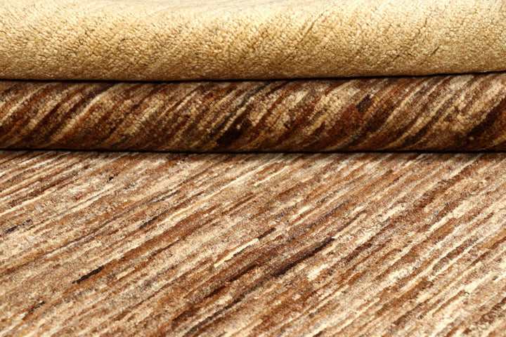 Sienna Brown Pakistani Gabbeh Rug 6' x 9' 1" Hand-Knotted | No. QA13710