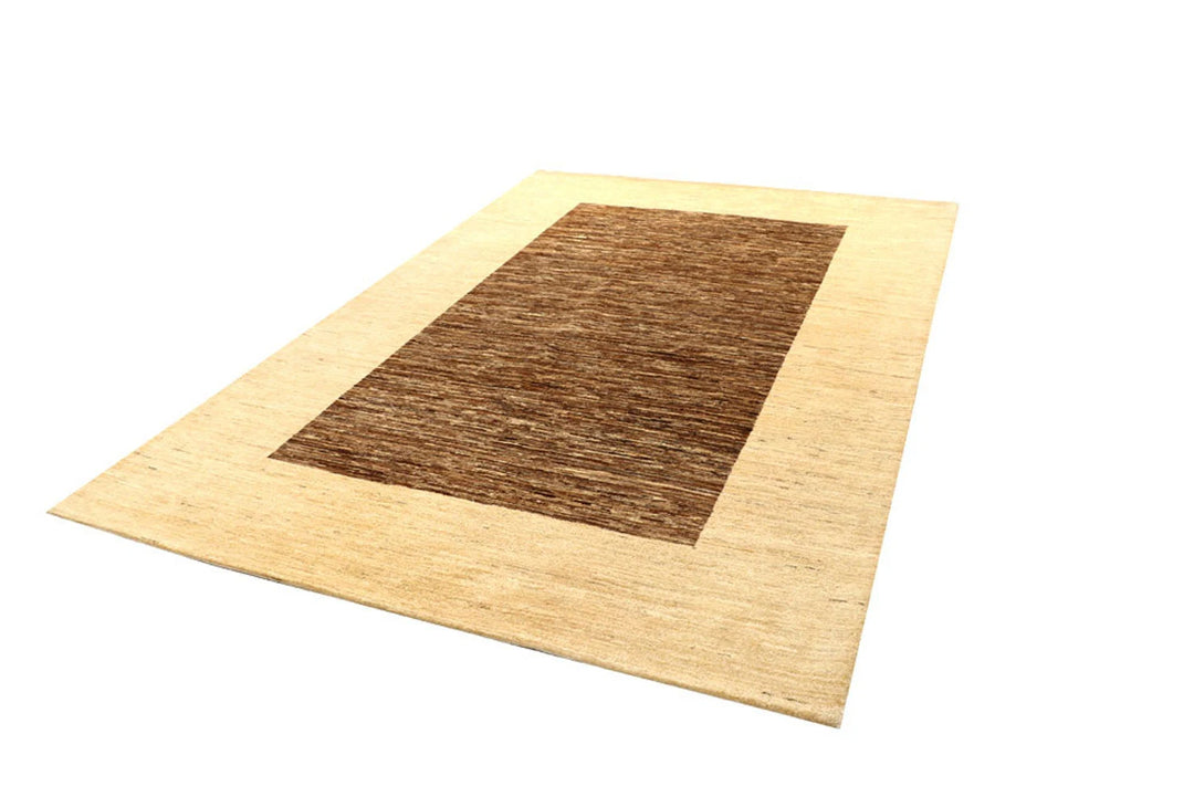 Sienna Brown Pakistani Gabbeh Rug 6' x 9' 1" Hand-Knotted | No. QA13710