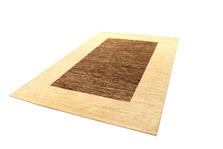 Sienna Brown Pakistani Gabbeh Rug 6' x 9' 1" Hand-Knotted | No. QA13710