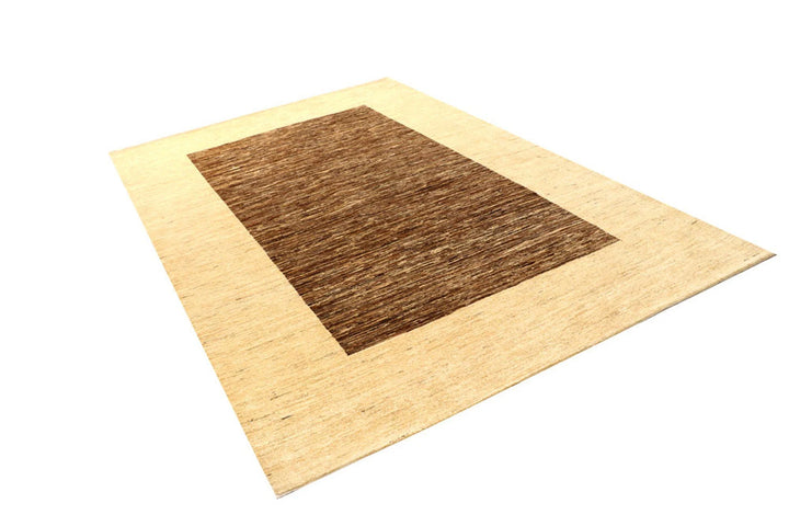 Sienna Brown Pakistani Gabbeh Rug 6' x 9' 1" Hand-Knotted | No. QA13710