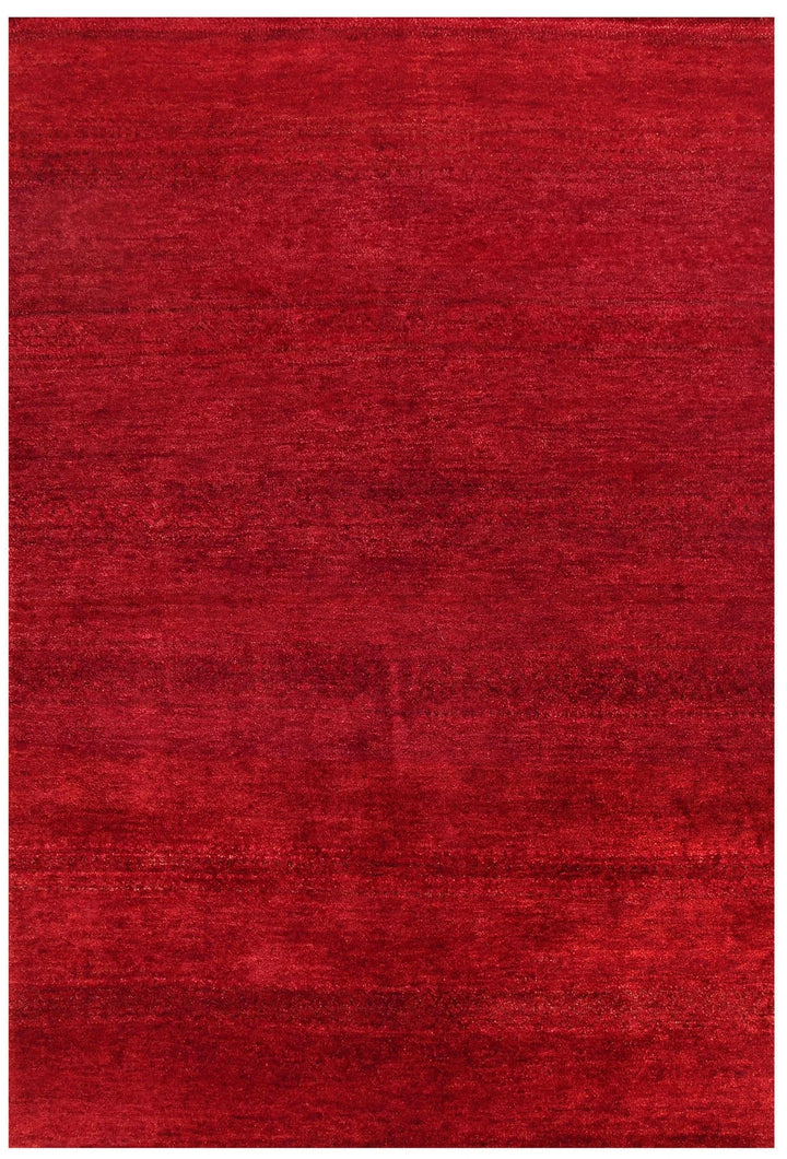 Red Gabbeh Rug 4' x 6' Hand-Knotted | No. QA13744