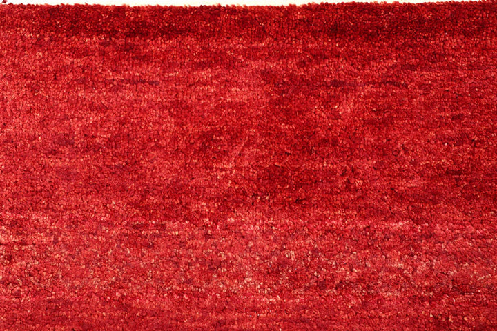 Red Gabbeh Rug 4' x 6' Hand-Knotted | No. QA13744