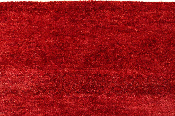 Red Gabbeh Rug 4' x 6' Hand-Knotted | No. QA13744