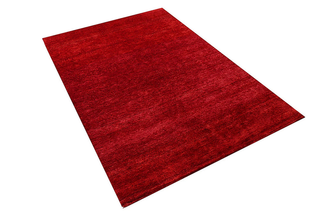 Red Gabbeh Rug 4' x 6' Hand-Knotted | No. QA13744