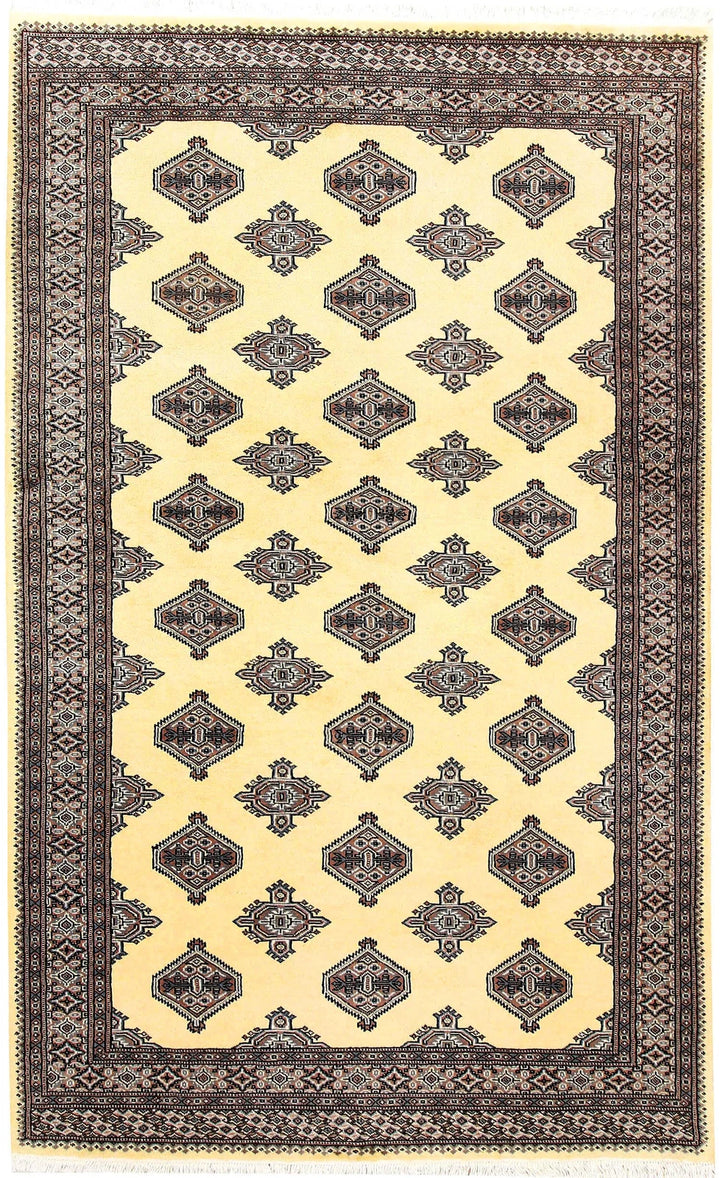 Yellow Pakistani Jaldar Rug 5' 1" x 8' 2" Hand-Knotted | No. QA13745
