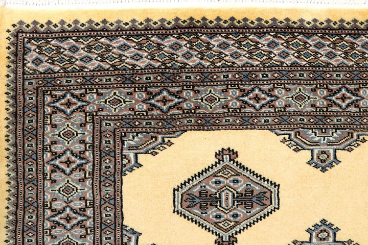 Yellow Pakistani Jaldar Rug 5' 1" x 8' 2" Hand-Knotted | No. QA13745