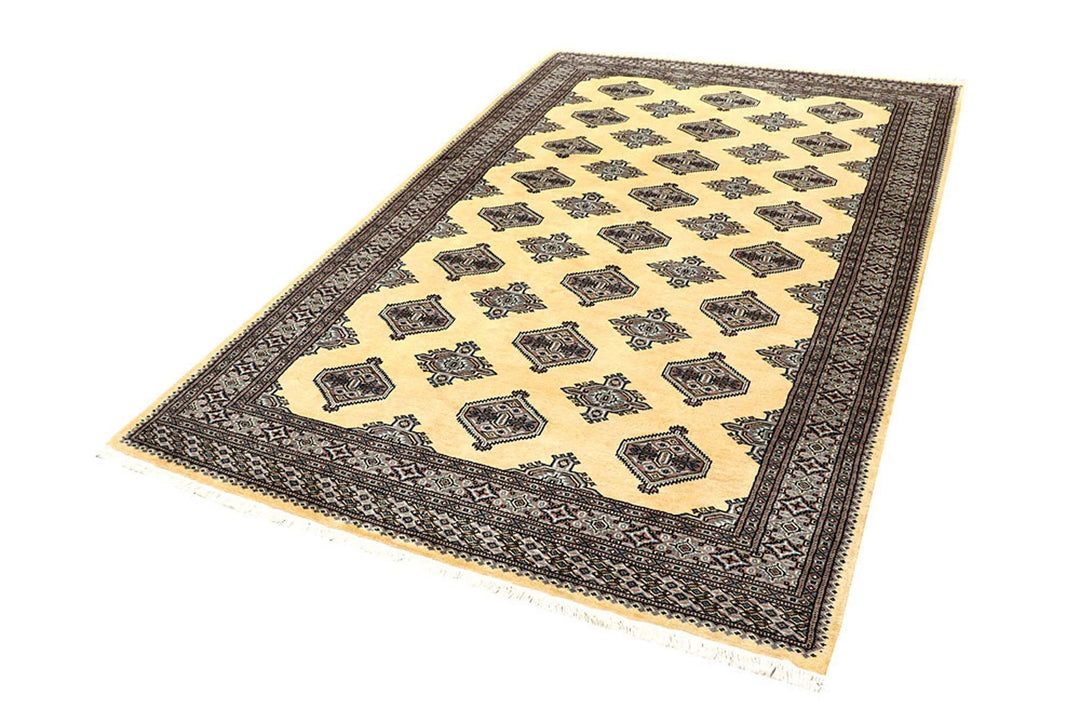 Yellow Pakistani Jaldar Rug 5' 1" x 8' 2" Hand-Knotted | No. QA13745