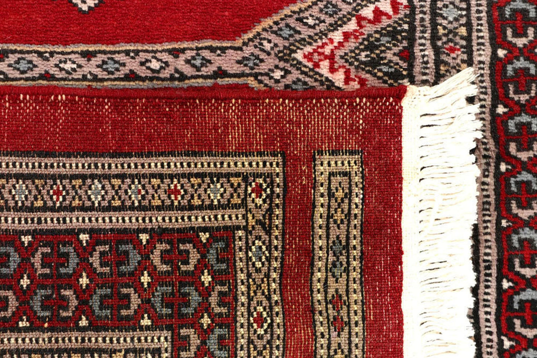 Red Pakistani Jaldar Rug 2' 5" x 9' 4" Hand-Knotted | No. QA13865