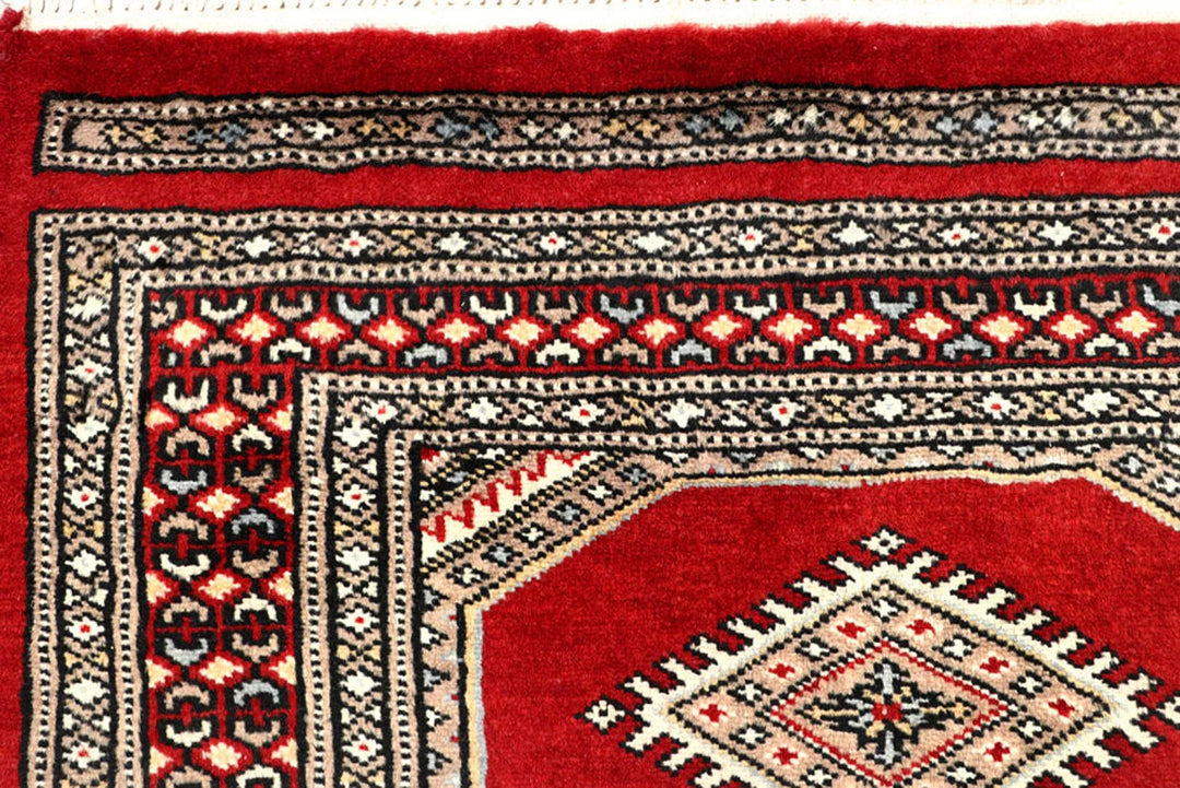 Firebrick Red Pakistani Jaldar Runner 2' 4" x 9' 3" Hand-Knotted | No. QA13942