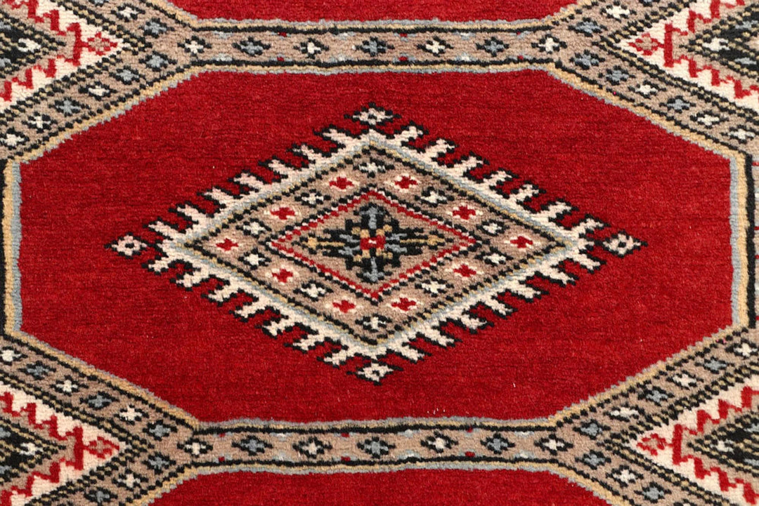 Firebrick Red Pakistani Jaldar Runner 2' 4" x 9' 3" Hand-Knotted | No. QA13942