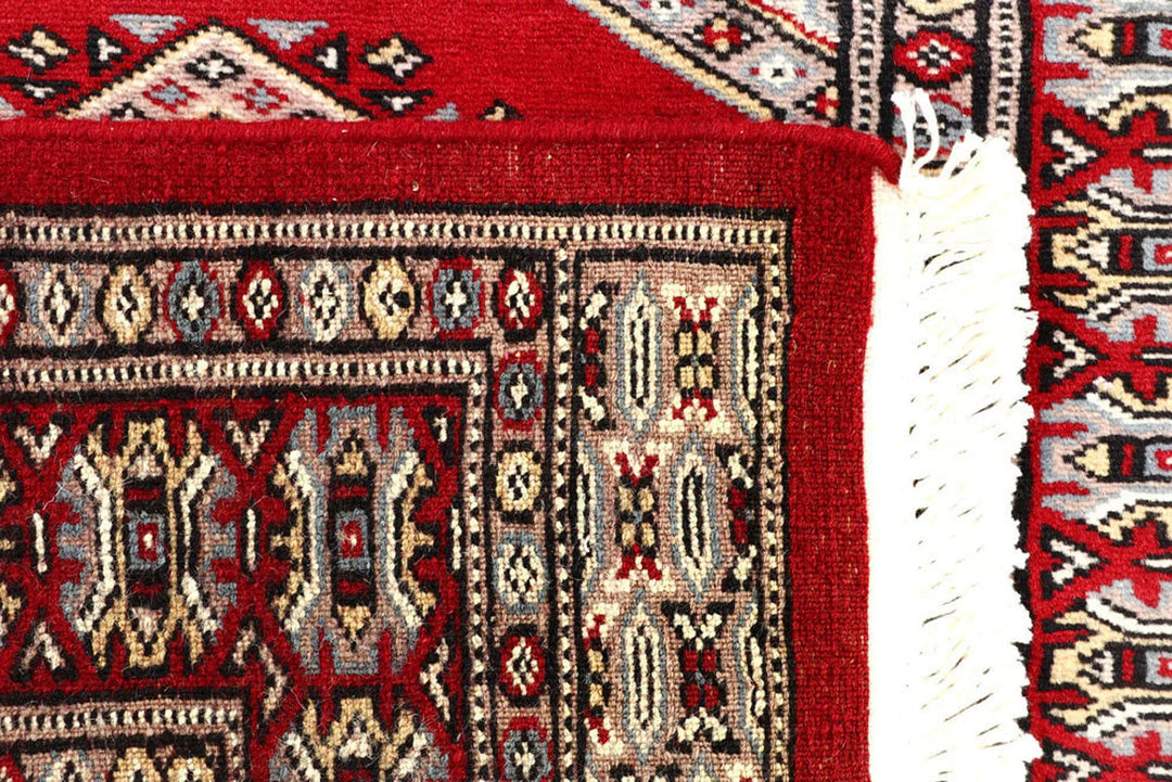 Red Pakistani Jaldar Rug 2' 7" x 10' Hand-Knotted | No. QA14034