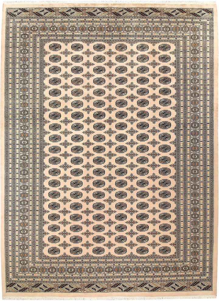 Brown Pakistani Bokhara Rug 9' x 12'2" Hand-Knotted | No. QA14112