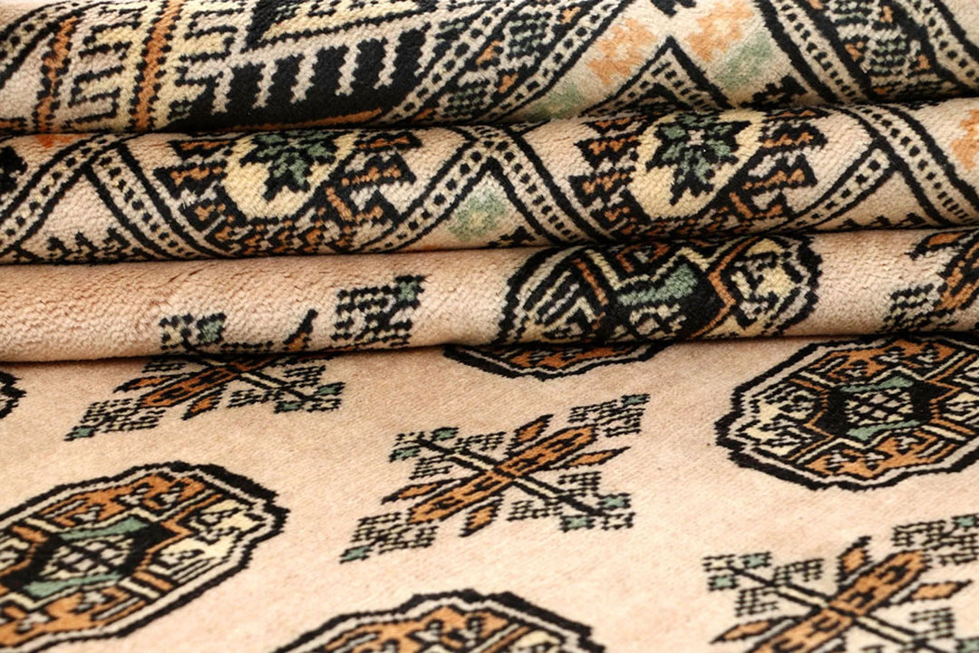 Brown Pakistani Bokhara Rug 9' x 12'2" Hand-Knotted | No. QA14112