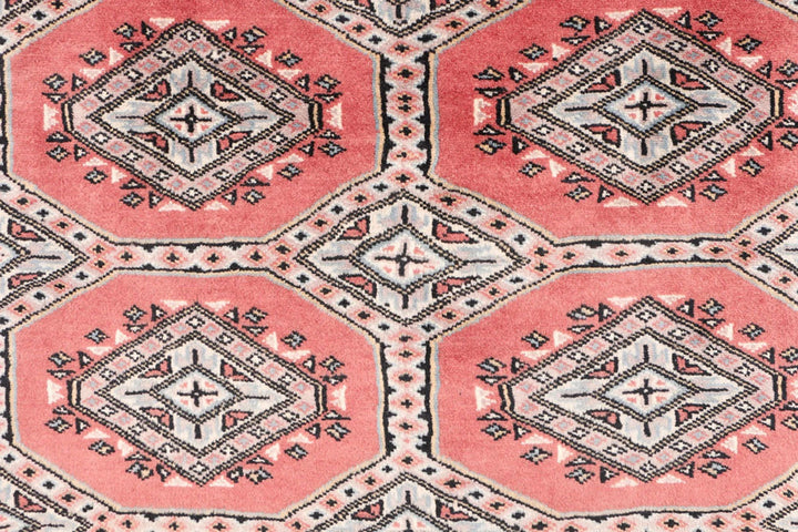 Red Pakistani Jaldar Rug 4' x 6'2" Hand-Knotted | No. QA14306
