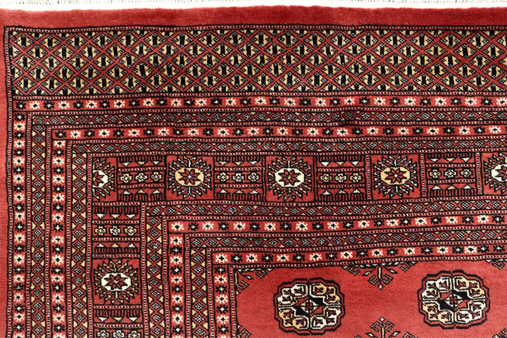 Salmon Bokhara Rug 8' x 10' 6" Hand-Knotted | No. QA14314