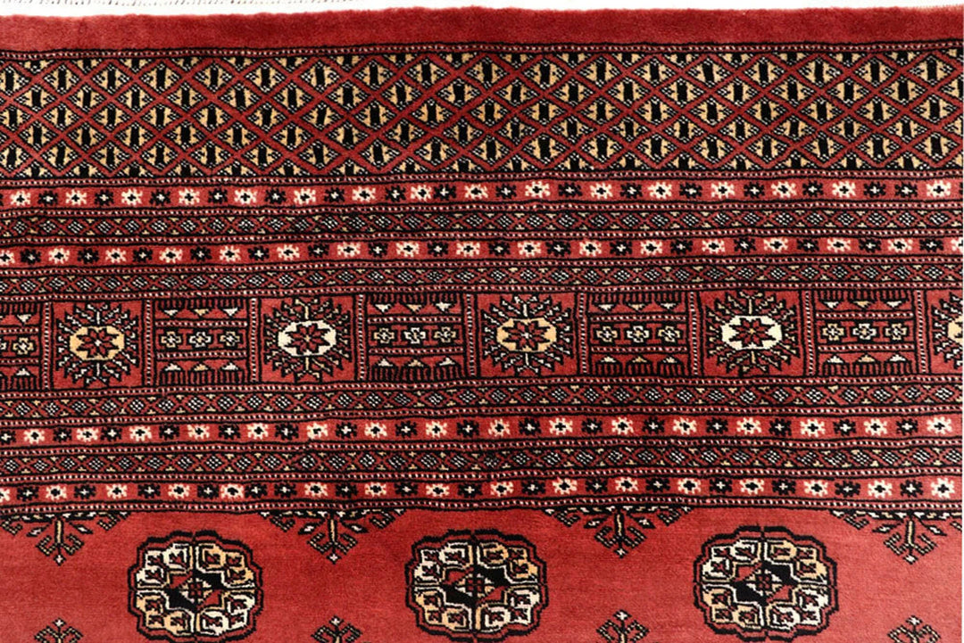 Salmon Bokhara Rug 8' x 10' 6" Hand-Knotted | No. QA14314