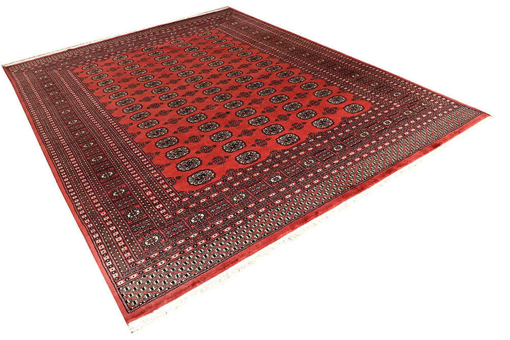 Salmon Bokhara Rug 8' x 10' 6" Hand-Knotted | No. QA14314