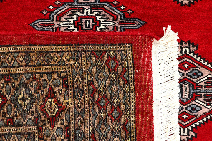 Red Pakistani Jaldar Rug 5' 1" x 8' 1" Hand-Knotted | No. QA14474