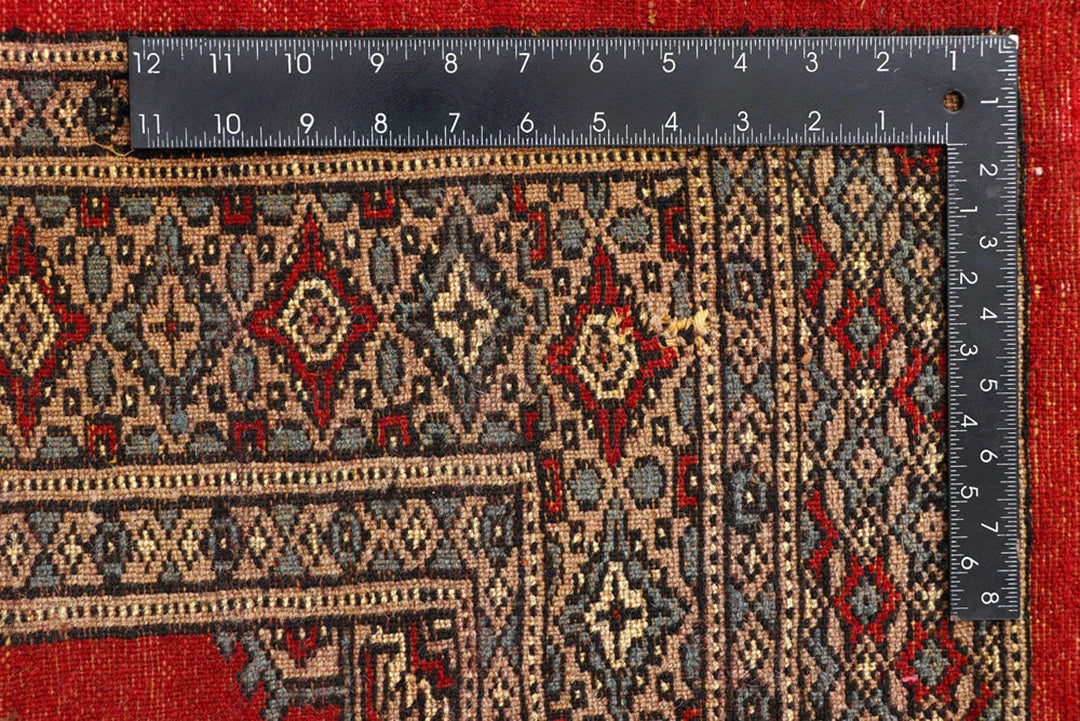 Red Pakistani Jaldar Rug 5' 1" x 8' 1" Hand-Knotted | No. QA14474